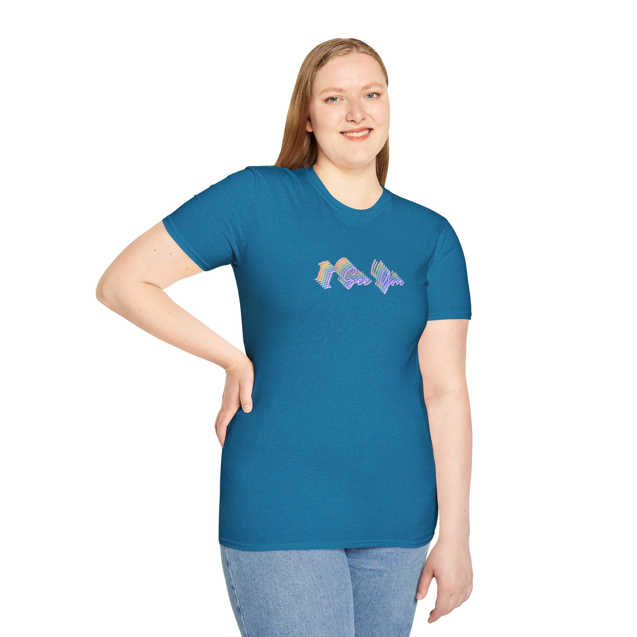 I See You Unisex Softstyle T-Shirt - Colorful Wave Design for LGBTQ+ Visibility