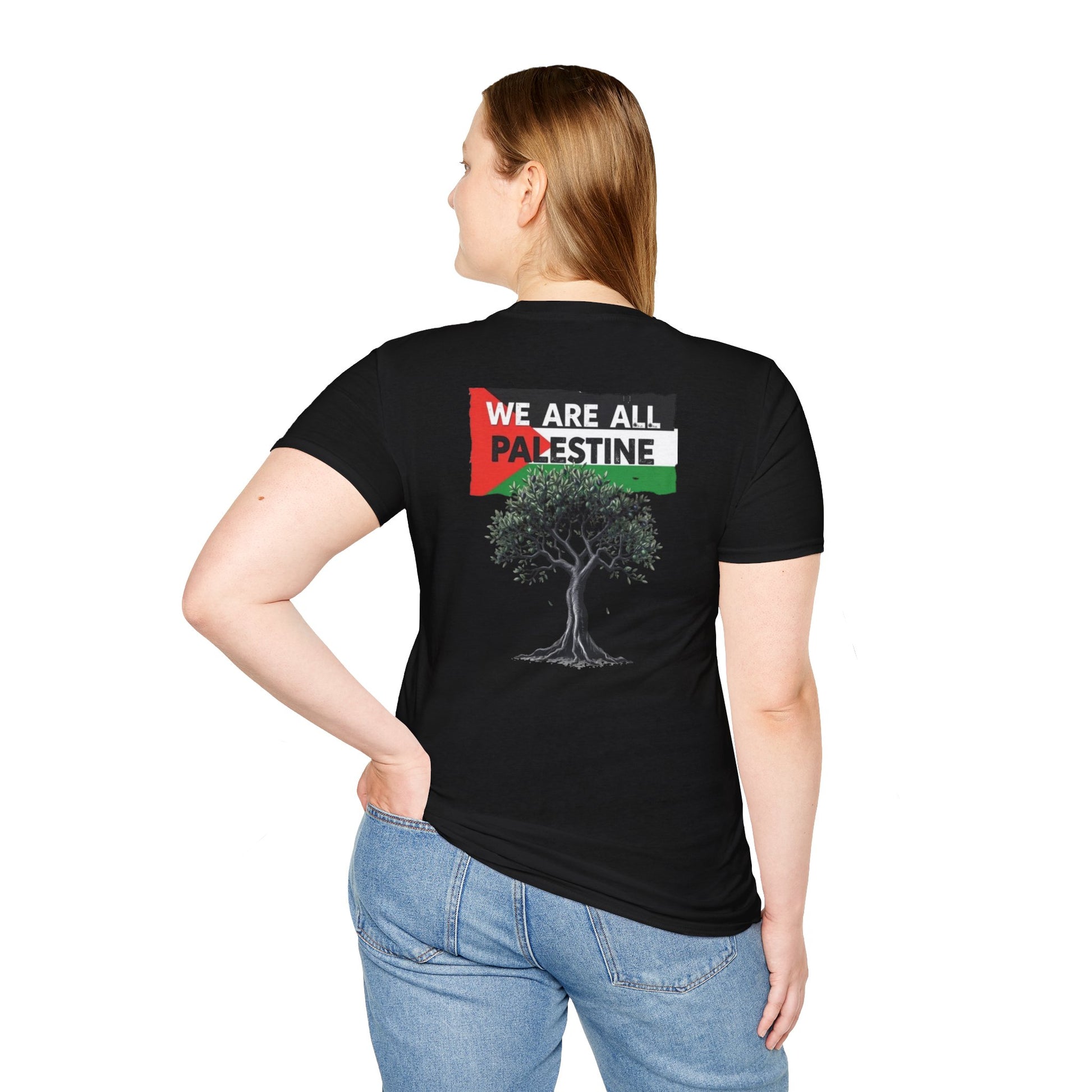 Unisex Softstyle T-Shirt: Stand with Gaza & We Are All Palestine Graphic Tee