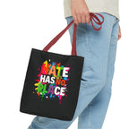 Hate Has No Place Paint Splatter Tote Bag