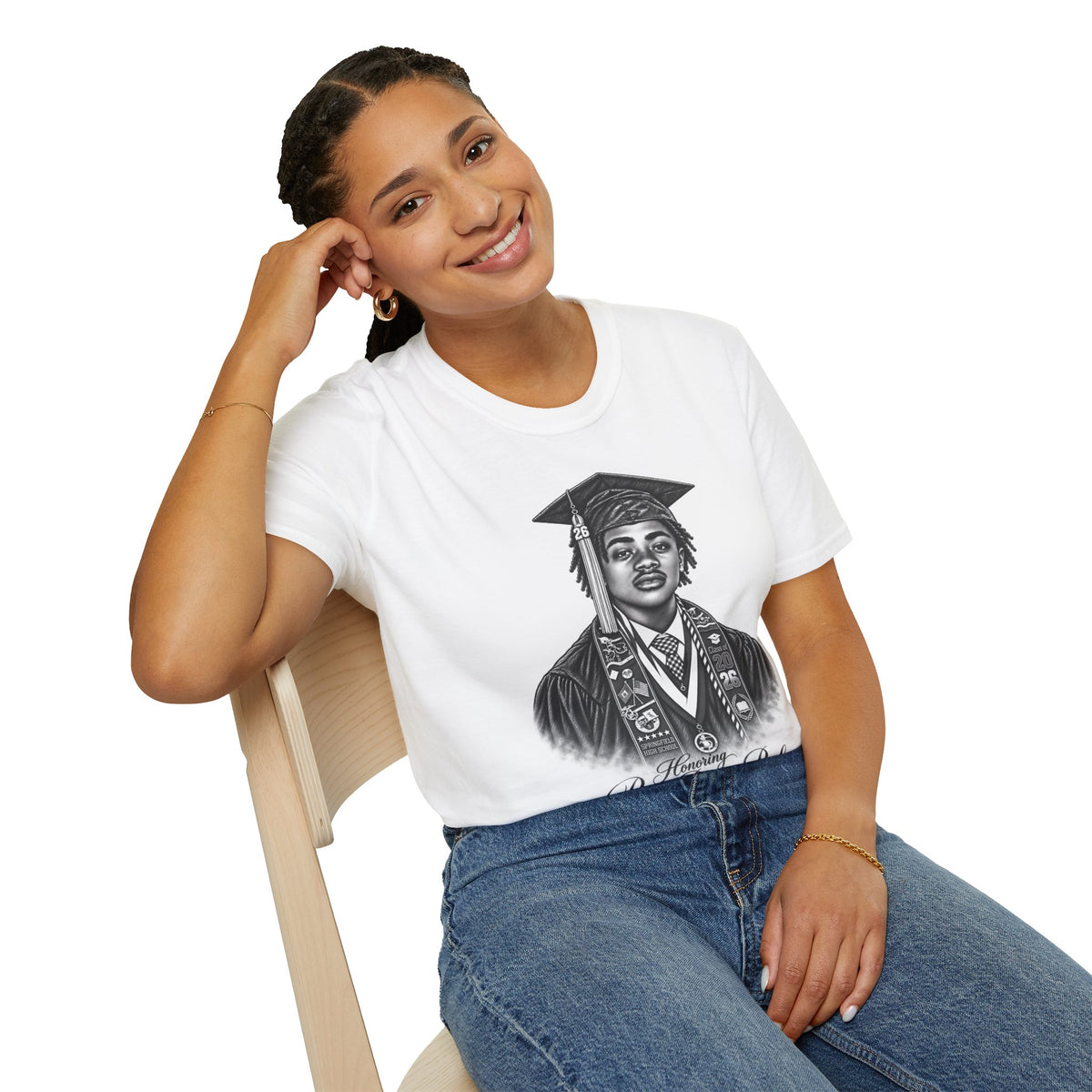 Graduation Portrait Front - In Memory of Pierre Damas Bel T-Shirt