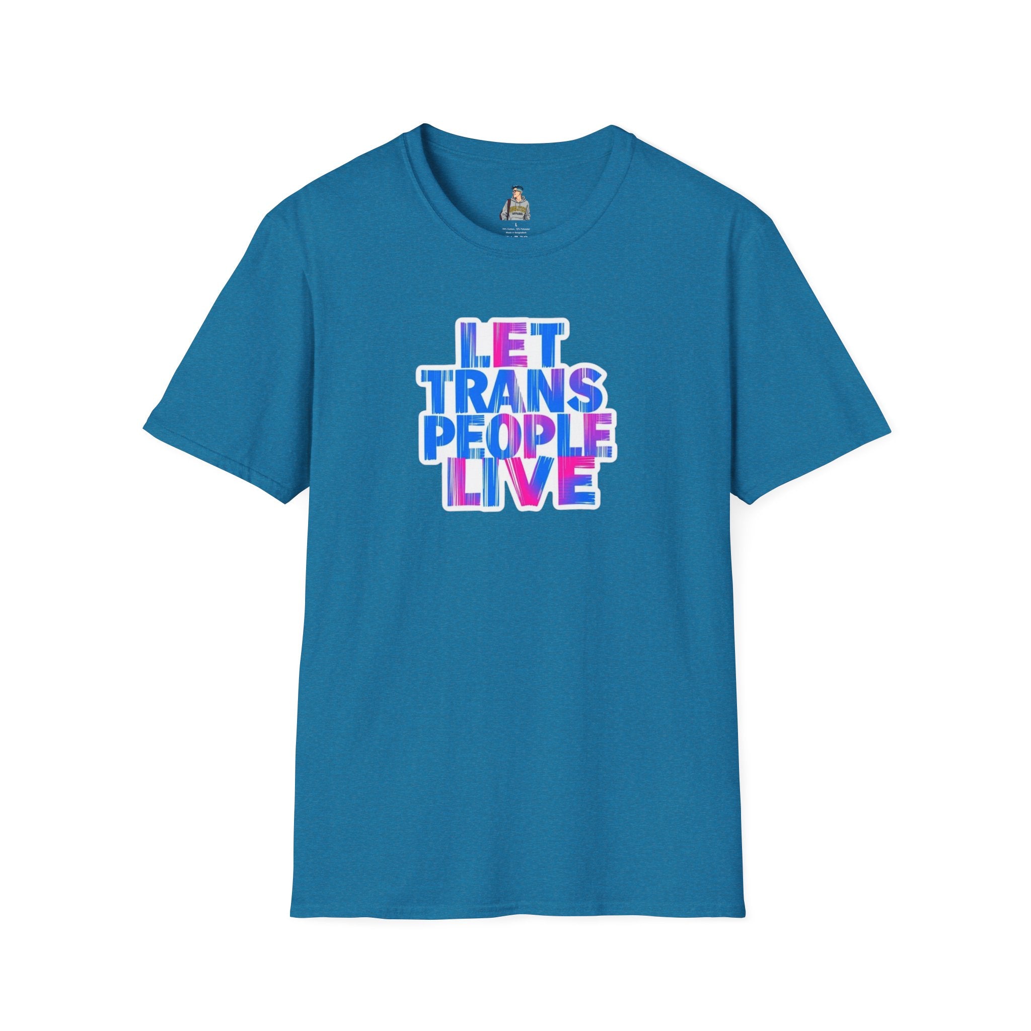 Let Trans People Live Unisex Softstyle T-Shirt - Supportive Statement Tee for LGBTQ+ Pride