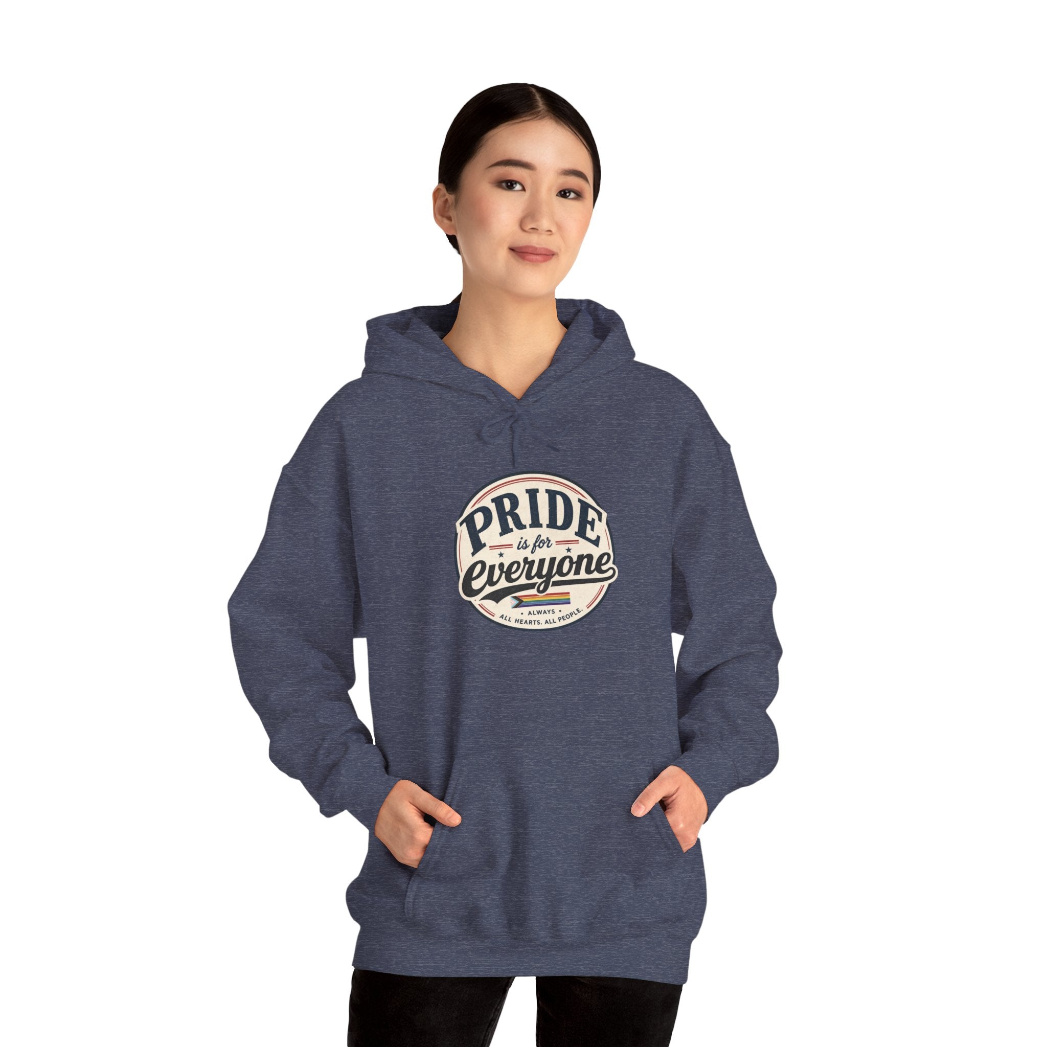 Pride Is For Everyone Pullover Hoodie — Vintage Graphic Inclusivity Sweatshirt