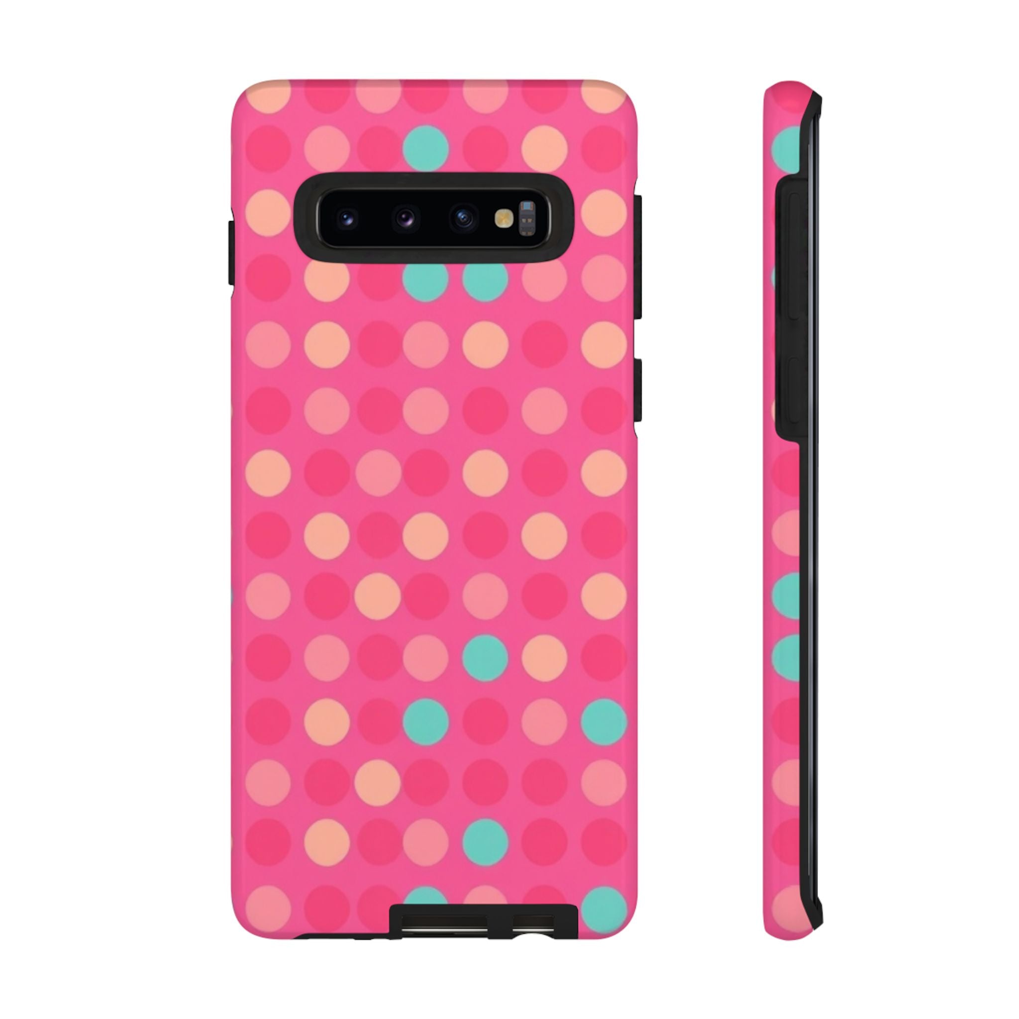 Android OR iPhone Protective Cases - Retro Polka Dots Pattern Tough Case