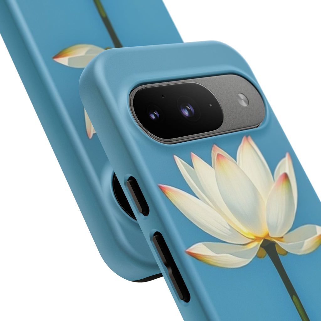 Open White Peace Lily Design Tough Case For Android & iPhone
