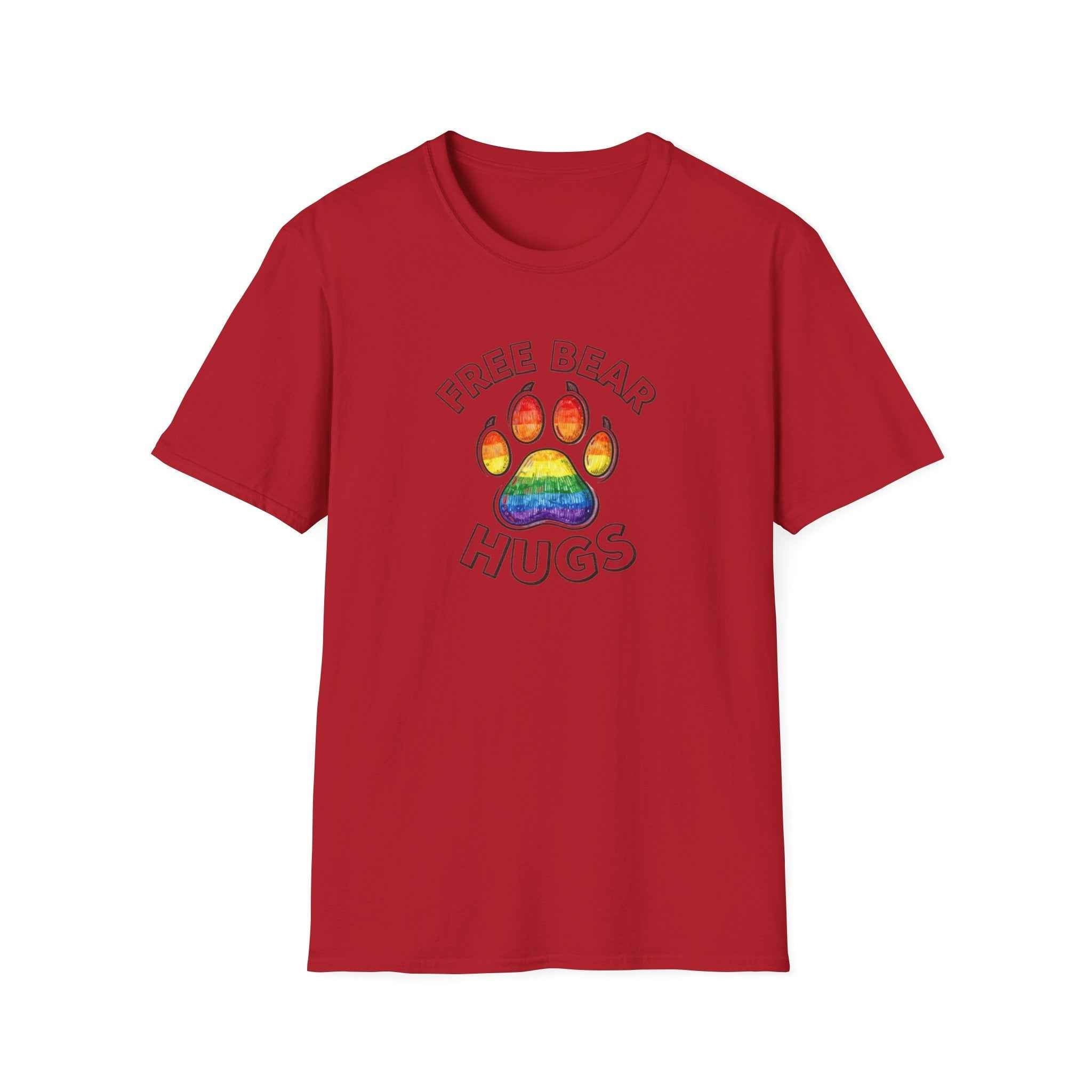 Free Bear Hugs Rainbow Paw T-Shirt