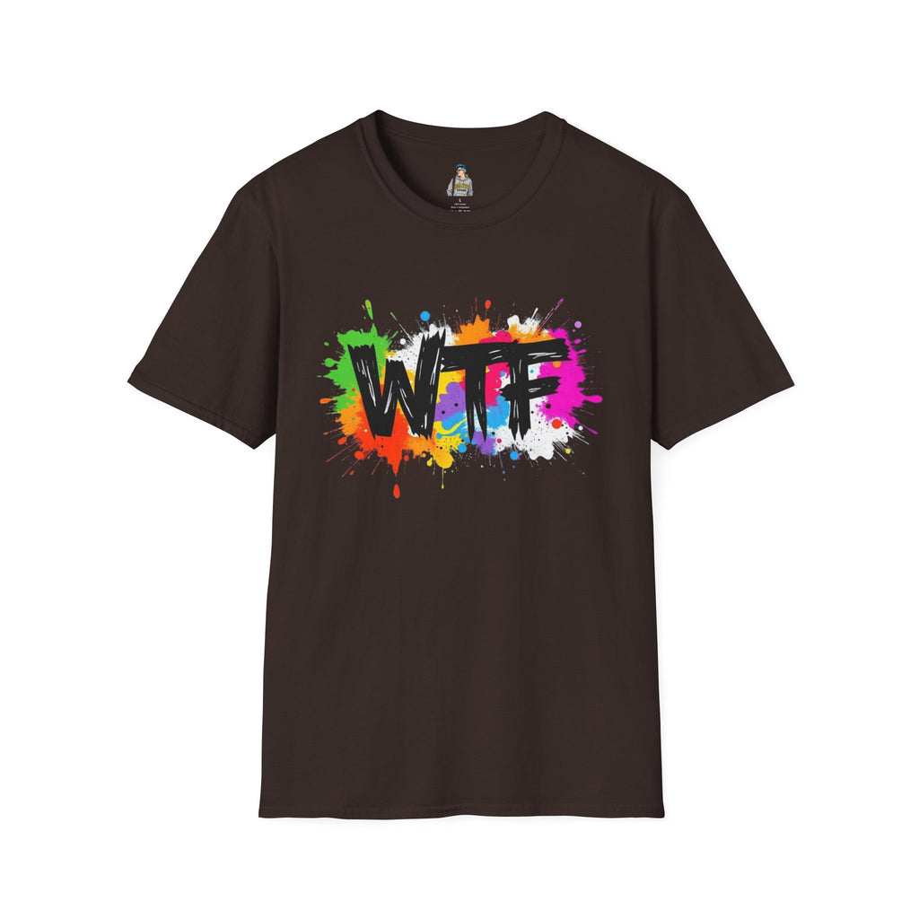 WTF Color Splash T-Shirt — Bold Rainbow Graphic Tee