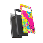 Android OR iPhone Compatible Cases - Crazy Retro Color Splash Design - Unique Tough Cases