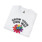 Unisex Softstyle T-Shirt - 'Grow Your Own Way' Floral Design for Queer Pride