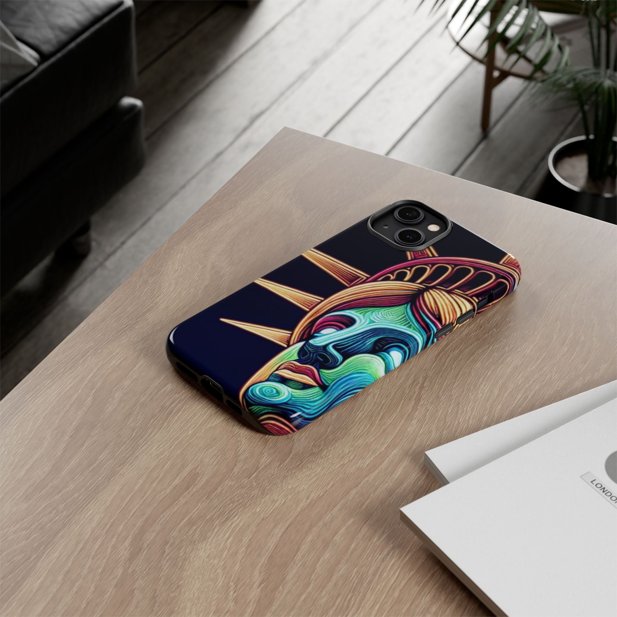 Statue of Liberty Neon Glowing Art Tough Case for Android & iPhone