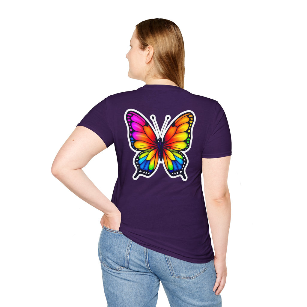 Rainbow Butterfly Cocoon Pride T-Shirt | Unisex Softstyle Tee