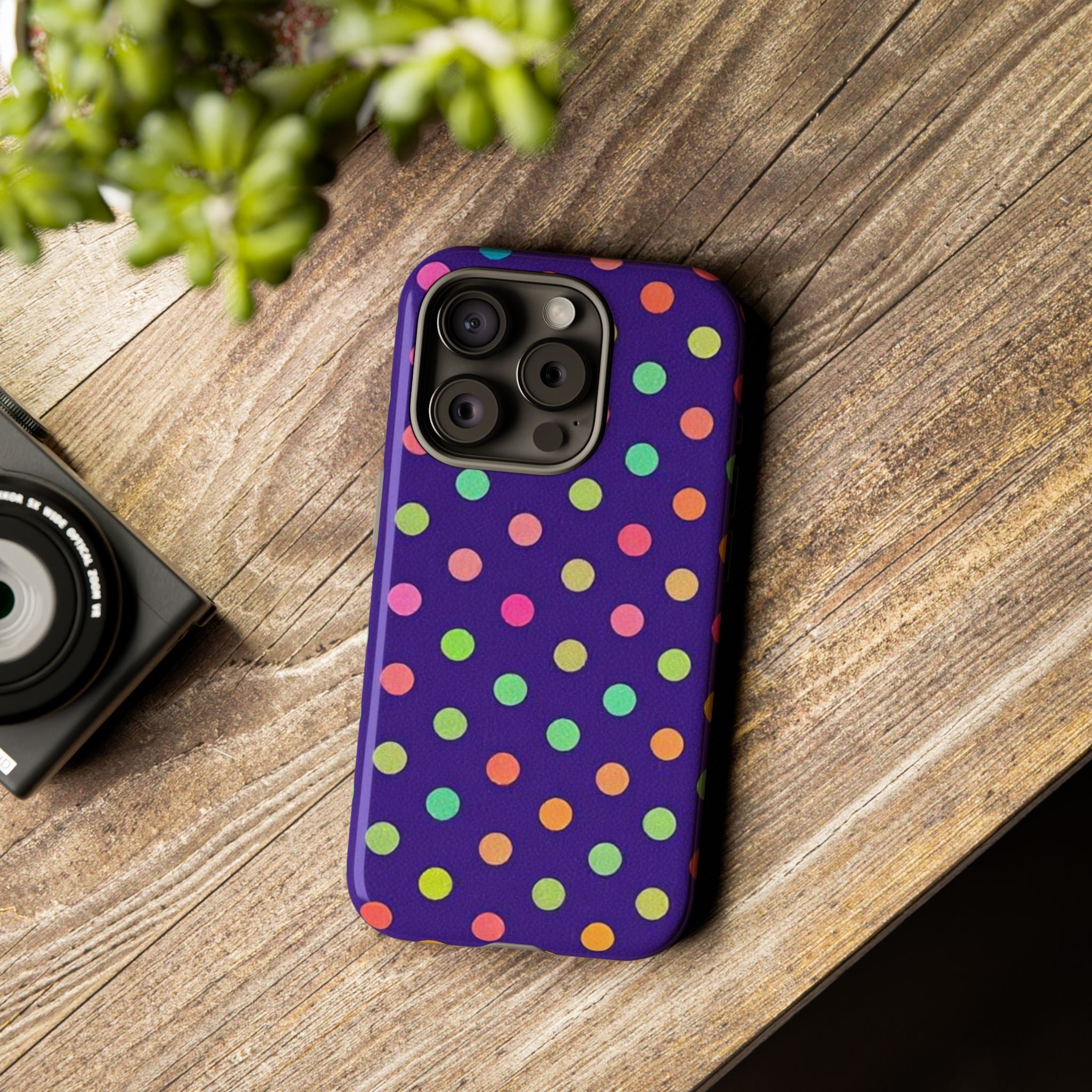 Colorful Polka Dot Tough Phone Case for iPhone