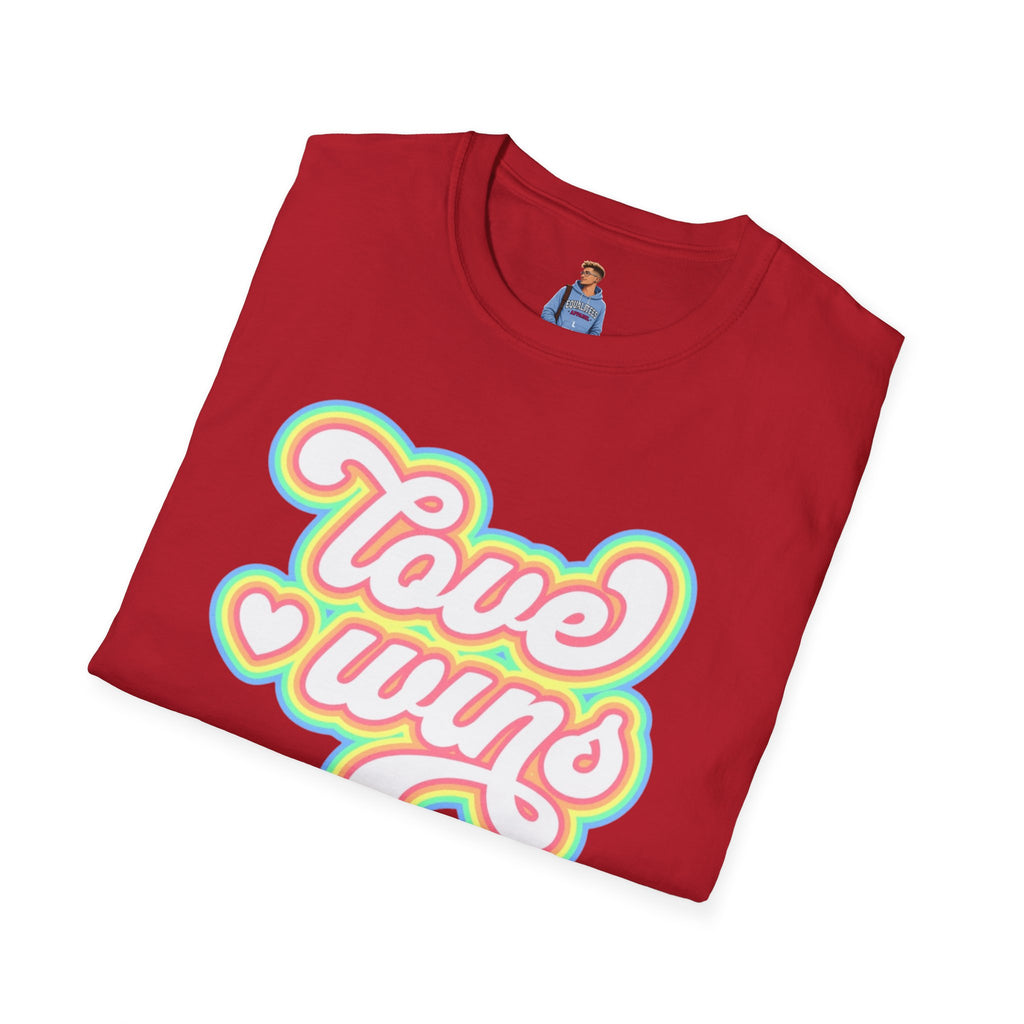 Love Wins Unisex Softstyle T-Shirt - Positive Vibes for Pride and Everyday Wear