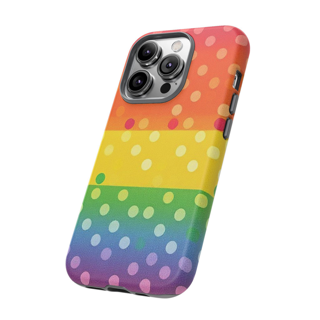 Rainbow Polka Dot Tough Phone Case for iPhone
