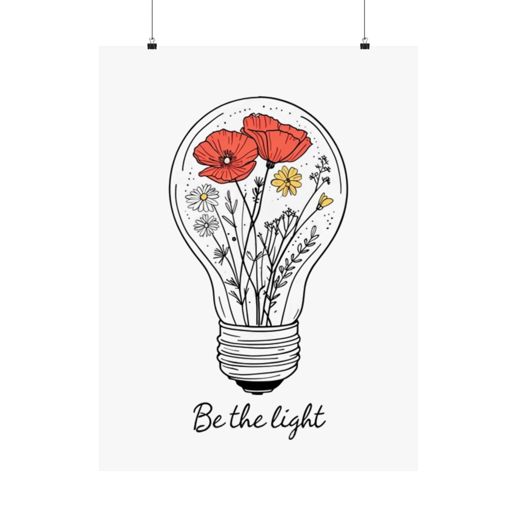 Inspirational Matte Vertical Poster - 'Be the Light'