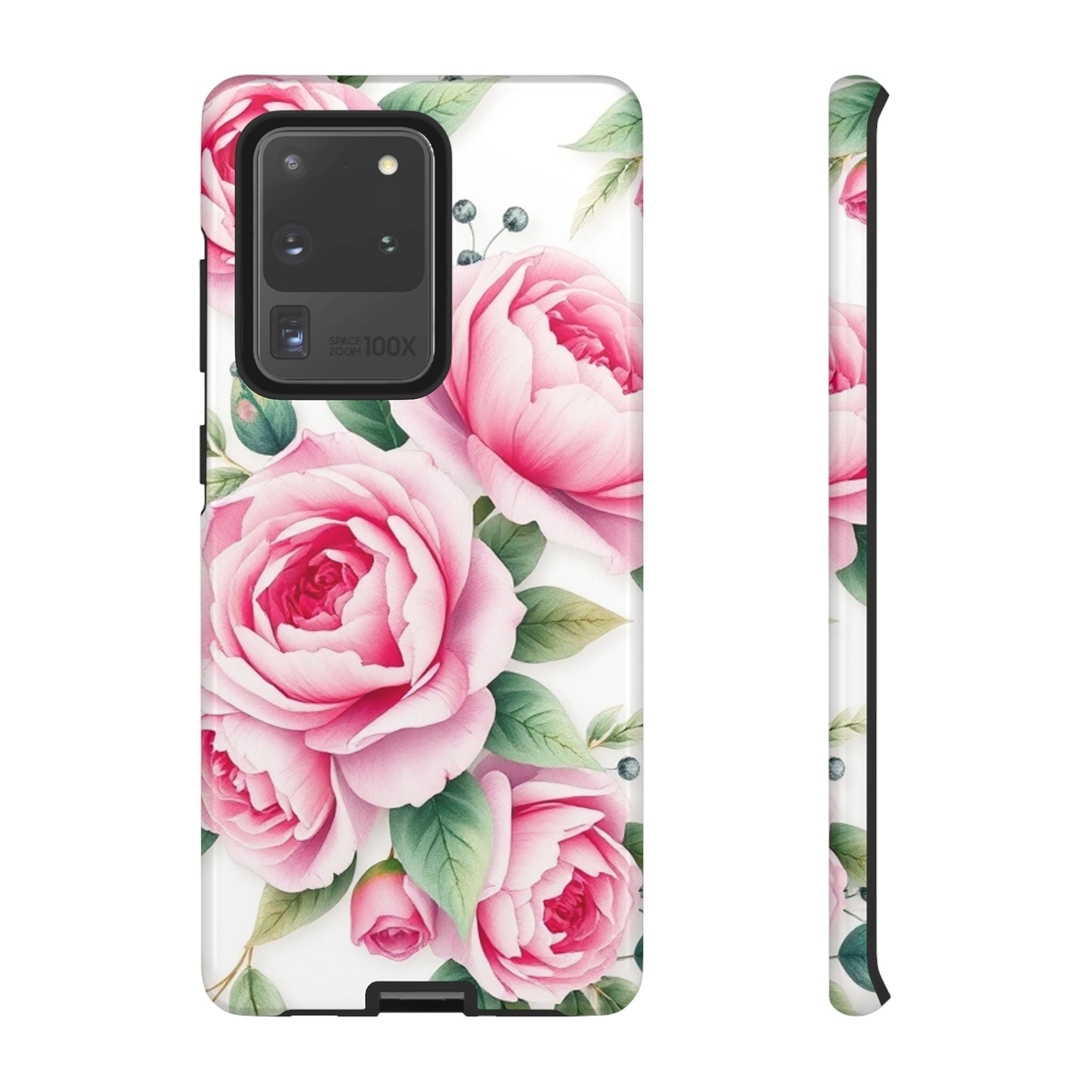 Android OR iPhone Compatible Cases - Pink Flower Design - Unique Tough Cases