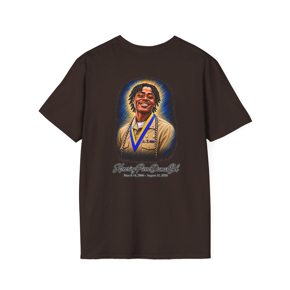 Portrait Front and Back - In Memory of Pierre Damas Bel T-Shirt
