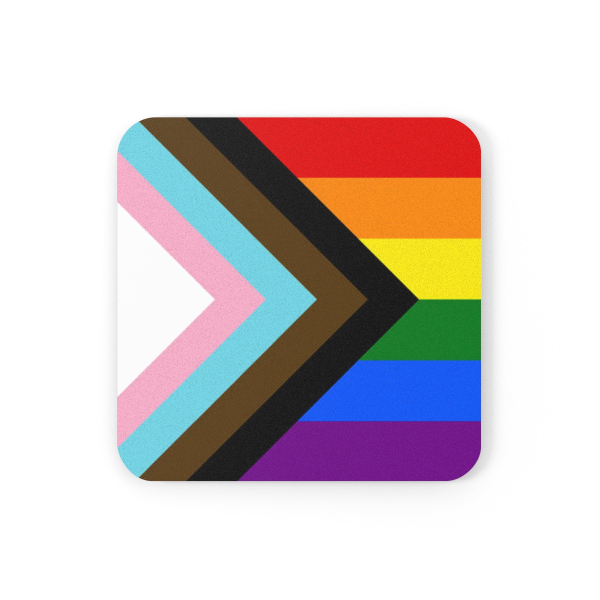 Pride Flag Cork Back Coaster - Eco-Friendly Drinkware Accessory