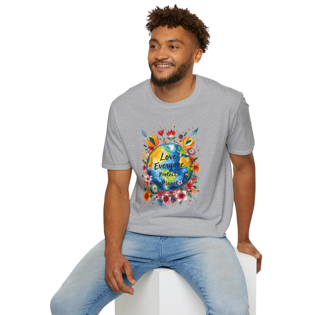 Love Everyone, Protect Planet Floral Graphic Tee