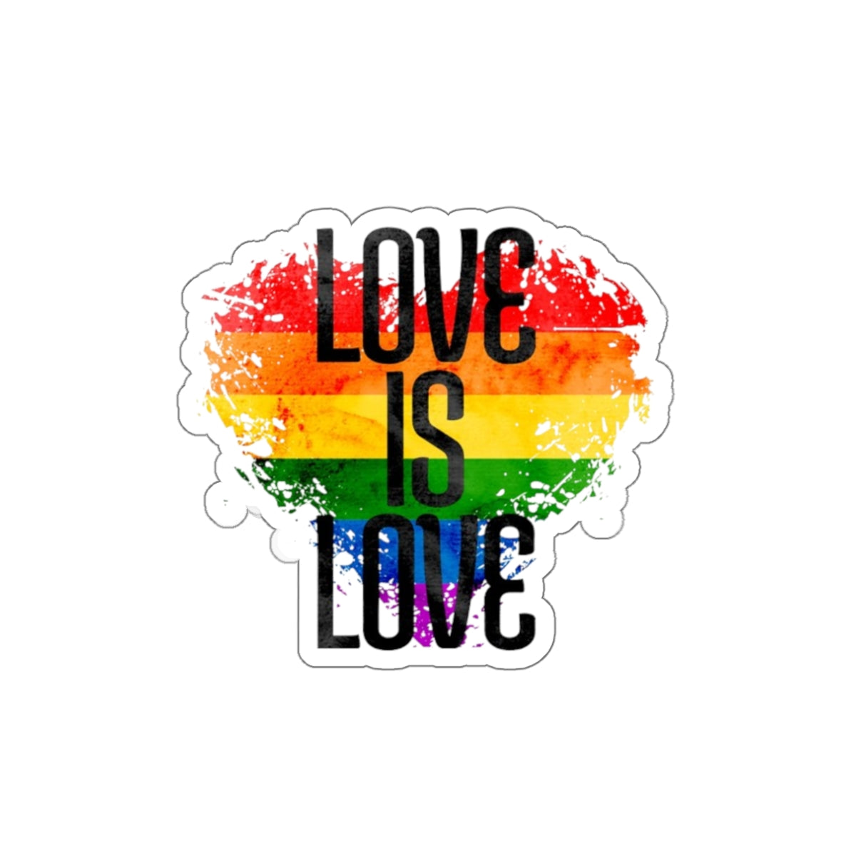 Die-Cut Stickers - Love is Love Rainbow Heart