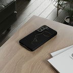 Android OR iPhone Compatible Cases - Gold Line Face Design - Unique Tough Cases