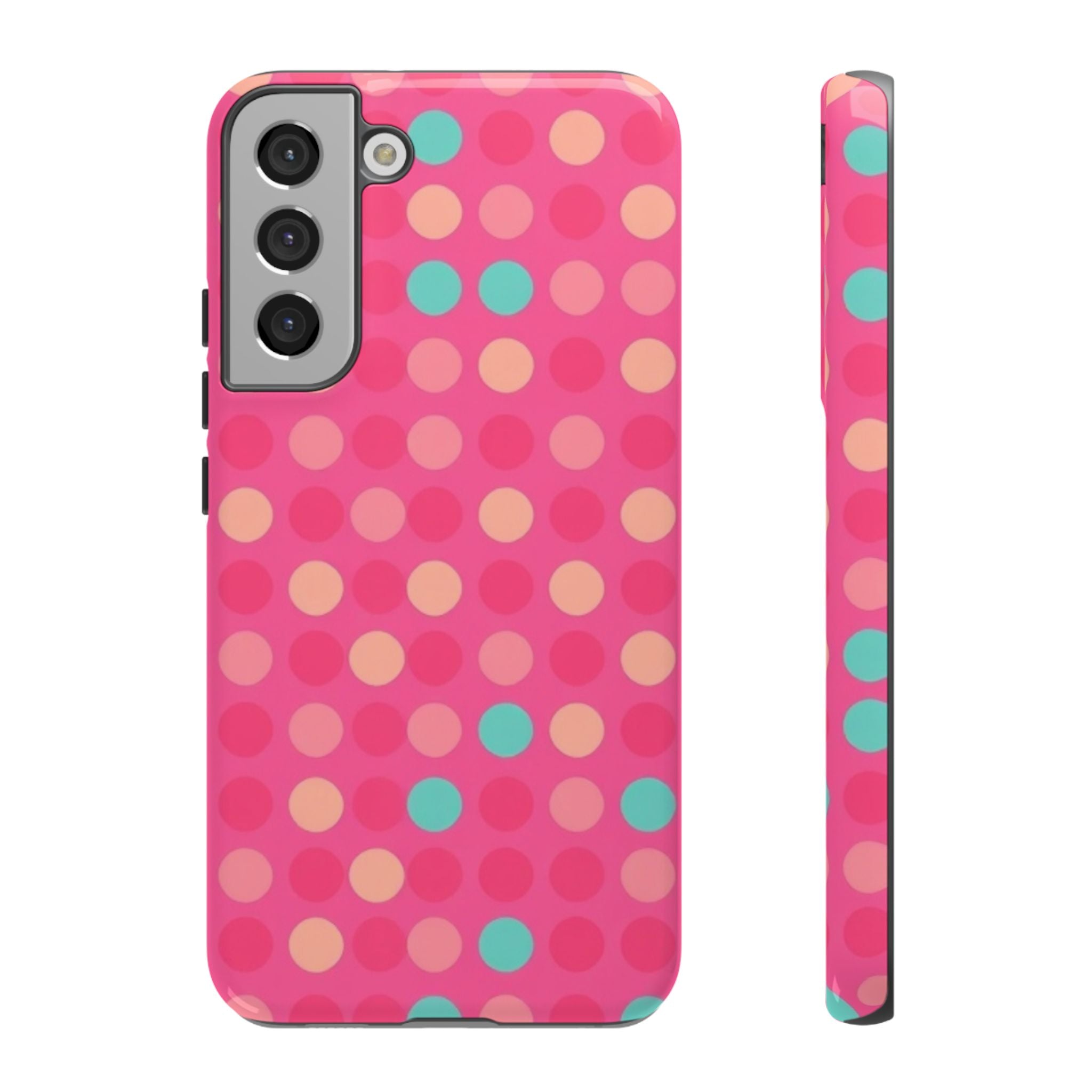 Android OR iPhone Protective Cases - Retro Polka Dots Pattern Tough Case