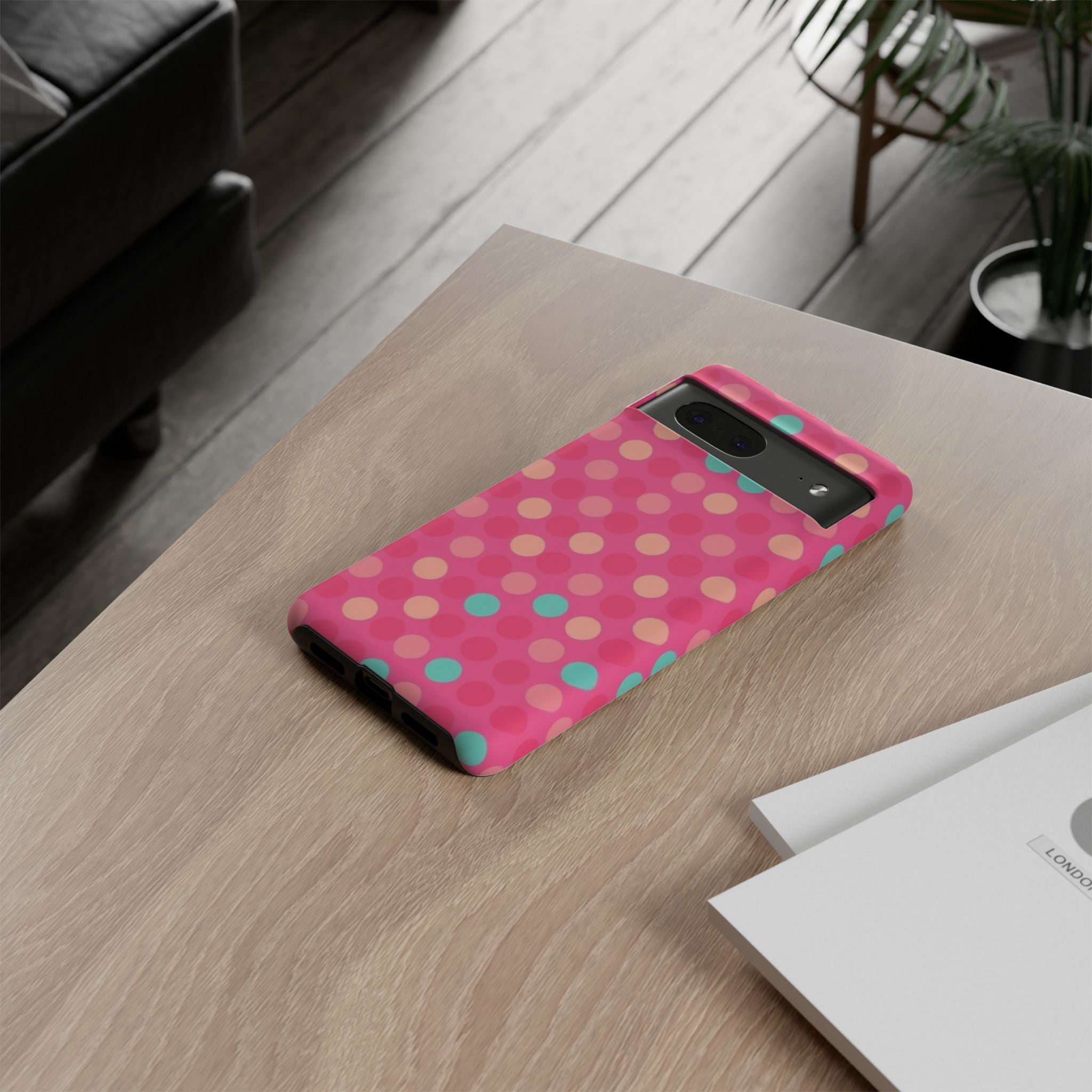 Android OR iPhone Protective Cases - Retro Polka Dots Pattern Tough Case