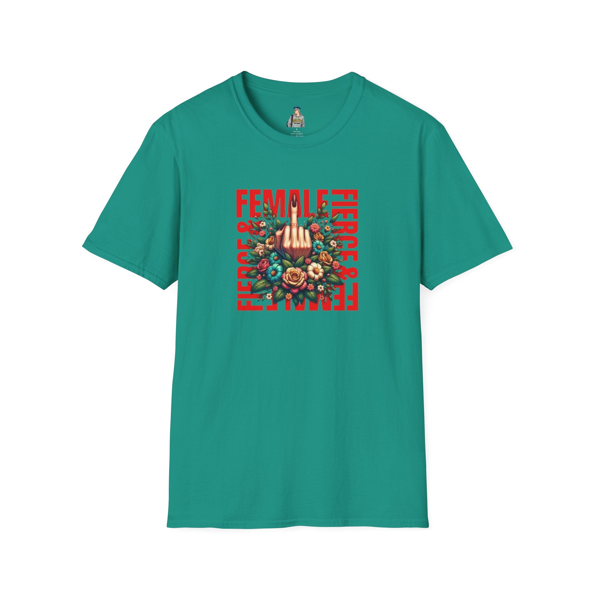 Fierce Female Unisex T-Shirt - Softstyle Floral Graphic Tee