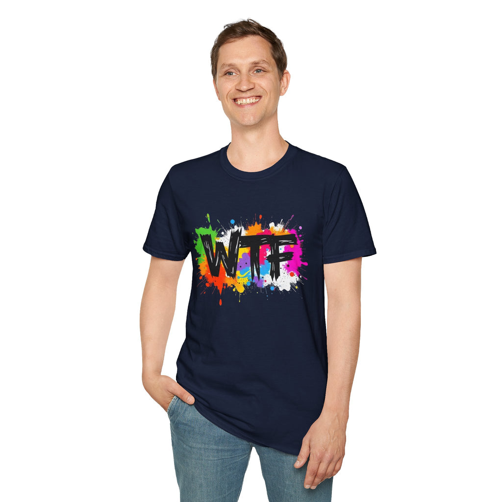 WTF Color Splash T-Shirt — Bold Rainbow Graphic Tee
