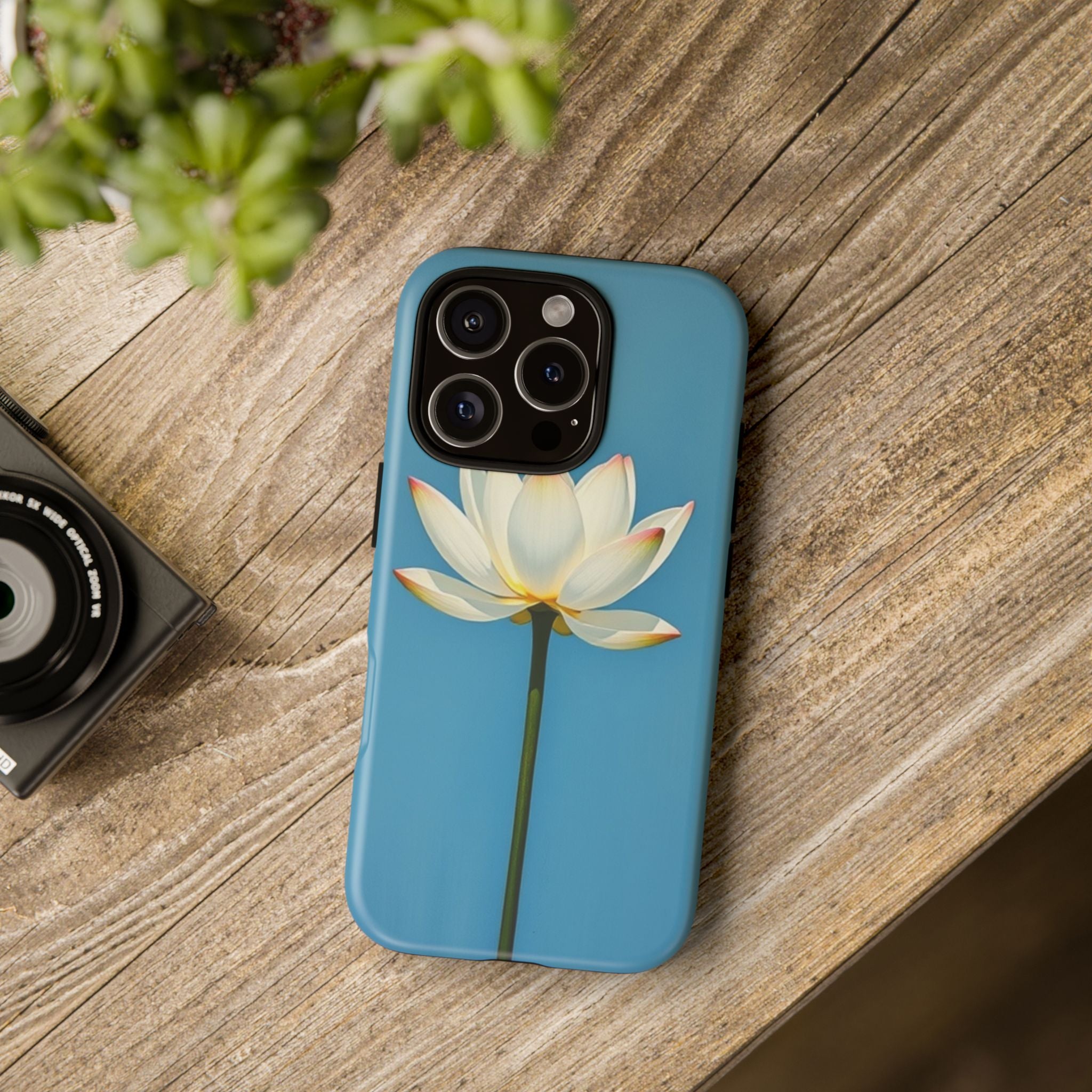 Open White Peace Lily Design Tough Case For Android & iPhone