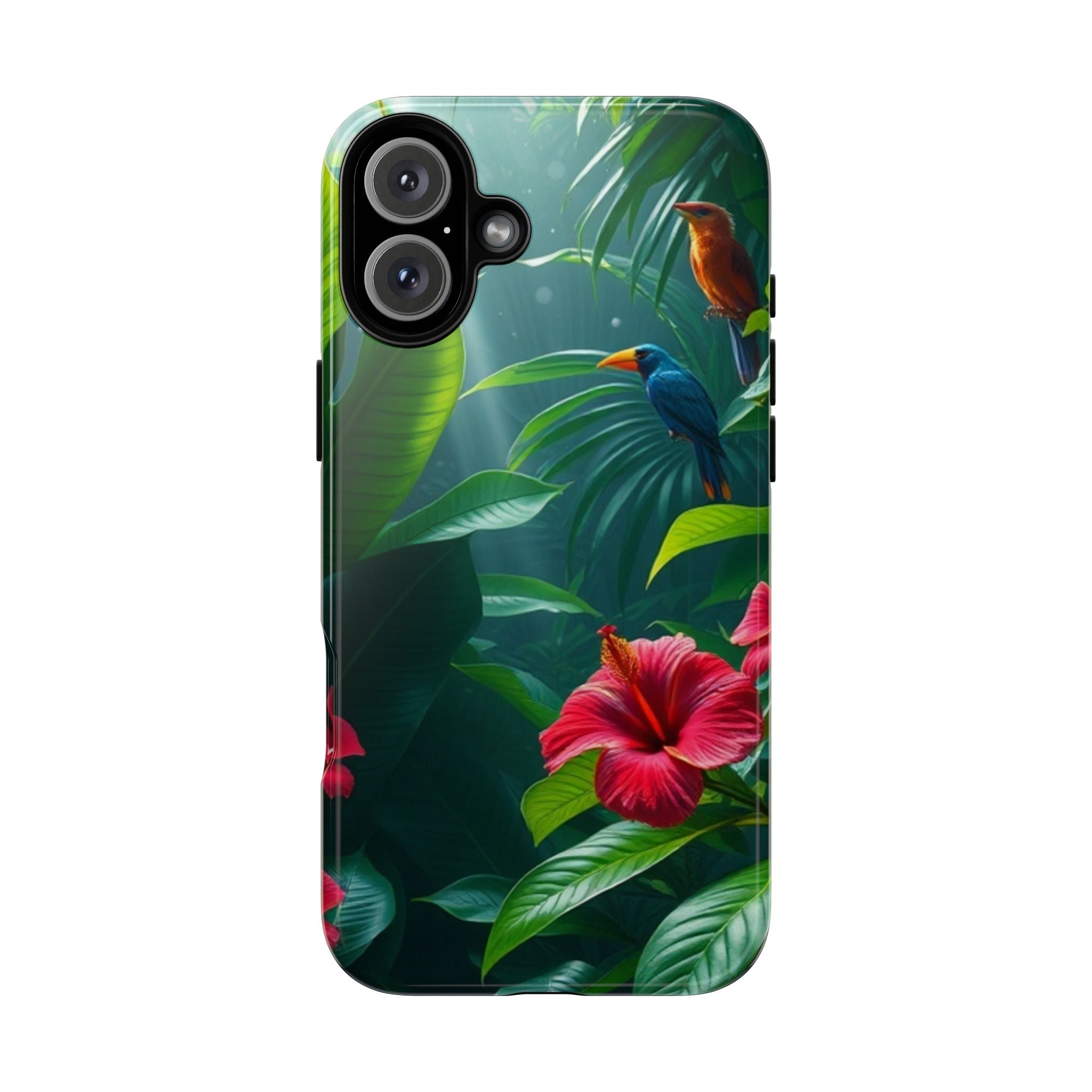 Android OR iPhone Compatible Cases - Tropical Flower & Bird Design - Unique Tough Cases