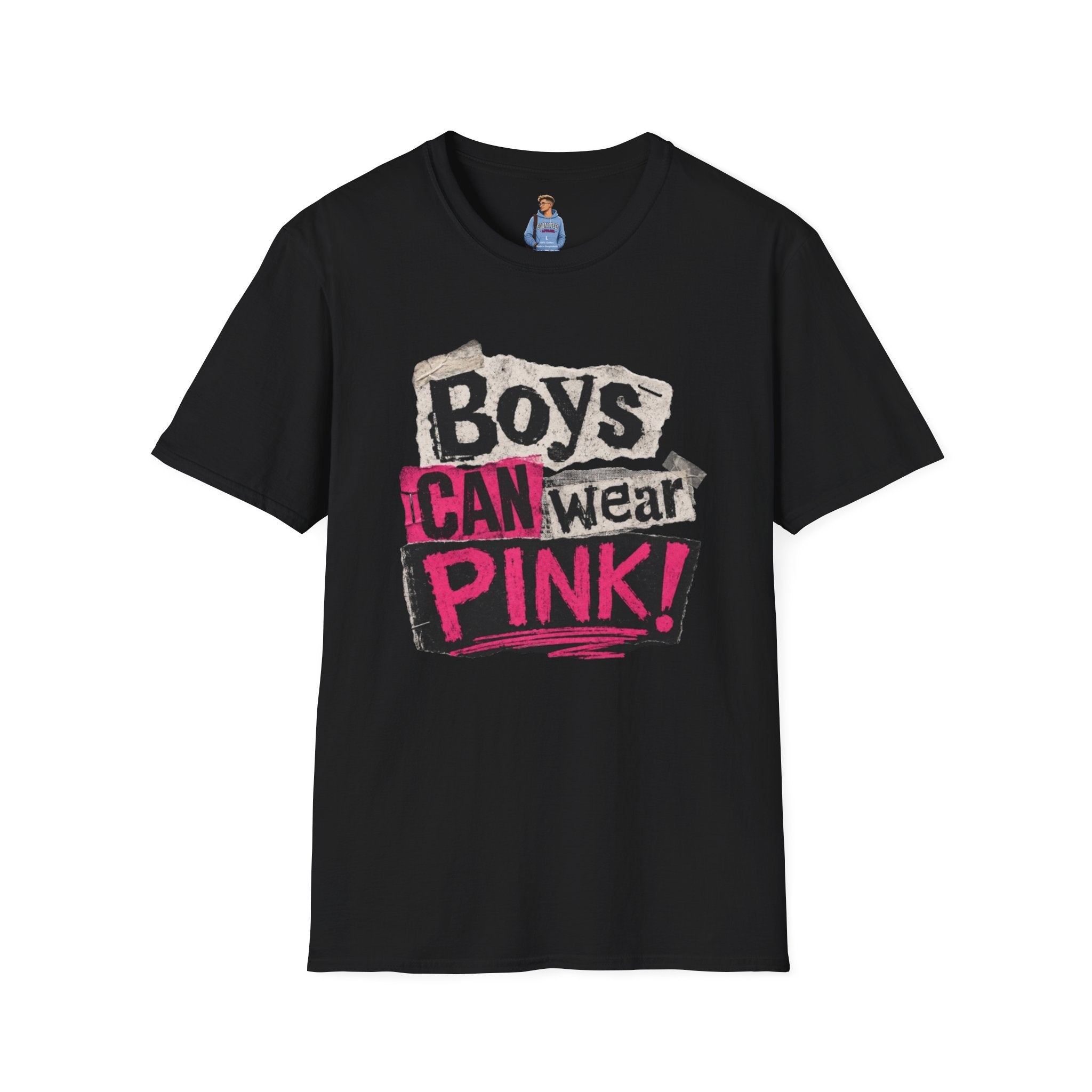 Boys Can Wear Pink T-Shirt — Bold Retro Feminist Graphic Tee