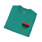 Unity and Heritage Unisex Softstyle T-Shirt with Pan-African Heart