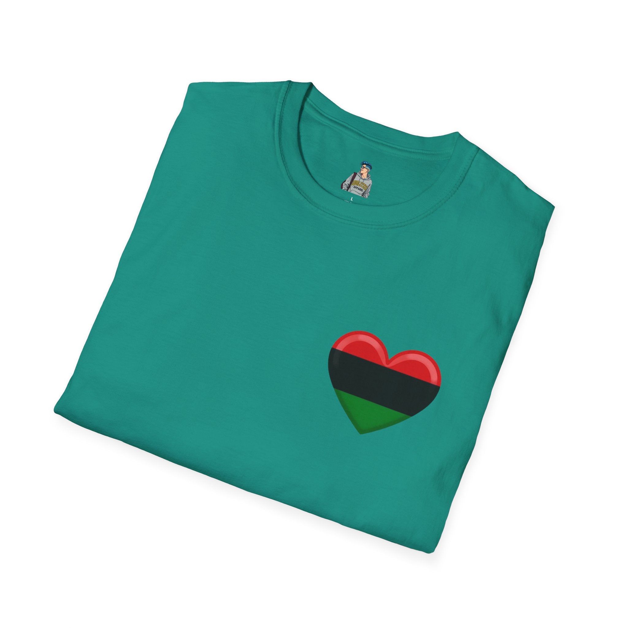 Unity and Heritage Unisex Softstyle T-Shirt with Pan-African Heart