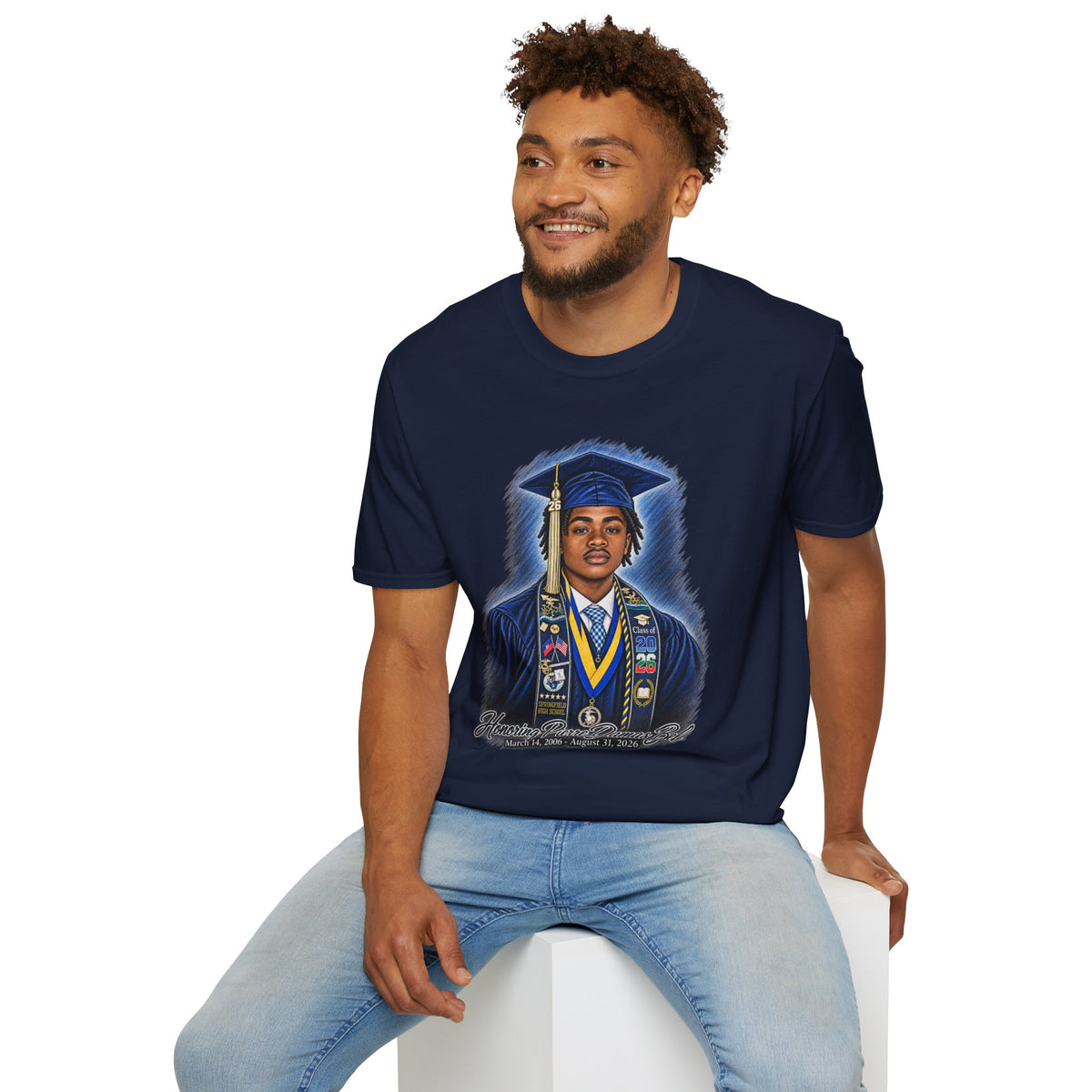Portrait Front and Back - In Memory of Pierre Damas Bel T-Shirt