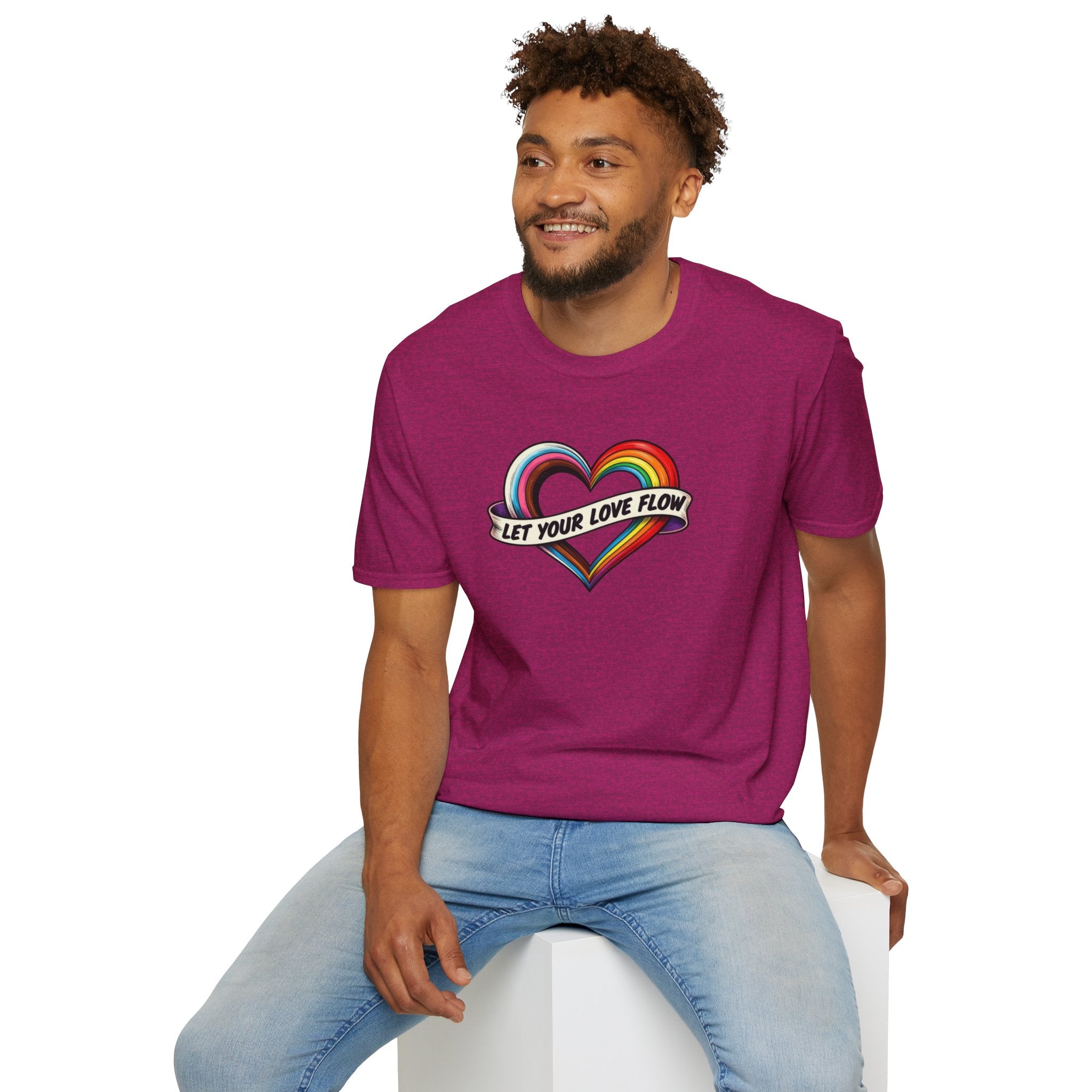 Let Your Love Flow Rainbow Heart T-Shirt