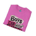 Boys Can Wear Pink T-Shirt — Bold Retro Feminist Graphic Tee