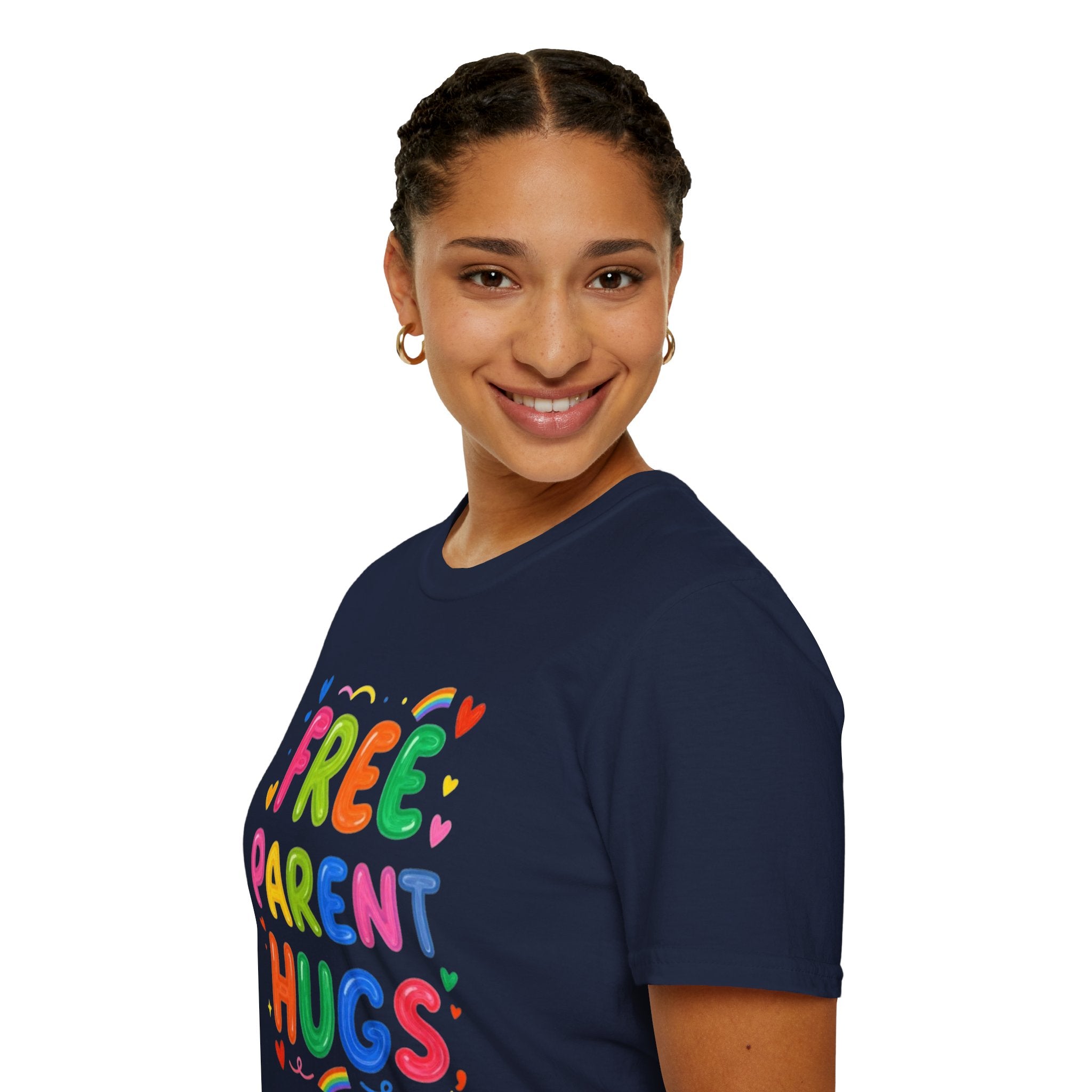 Free Parent Hugs T-Shirt — Colorful Affirming Pride