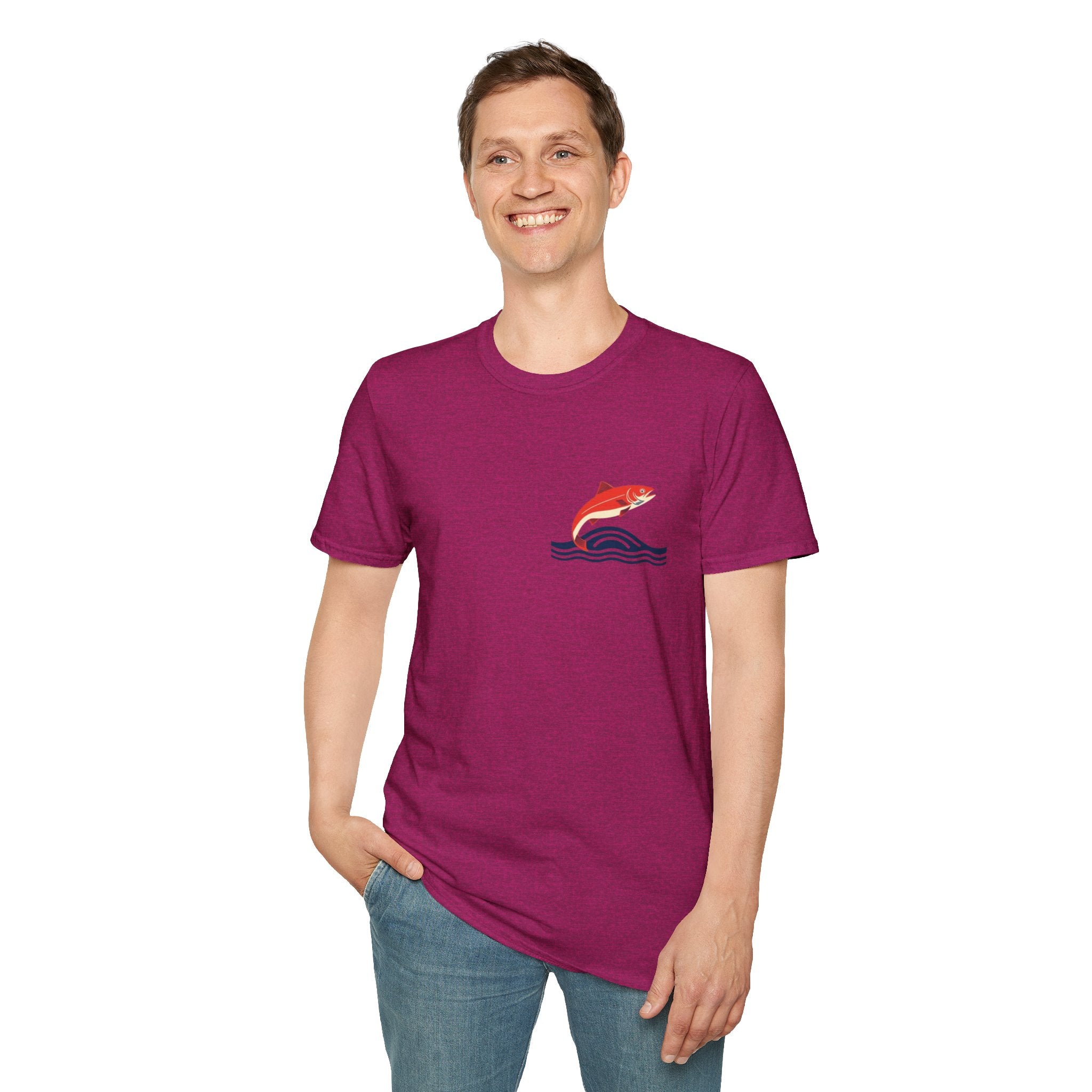 Jumping Salmon Native Pride Softstyle Unisex T-shirt