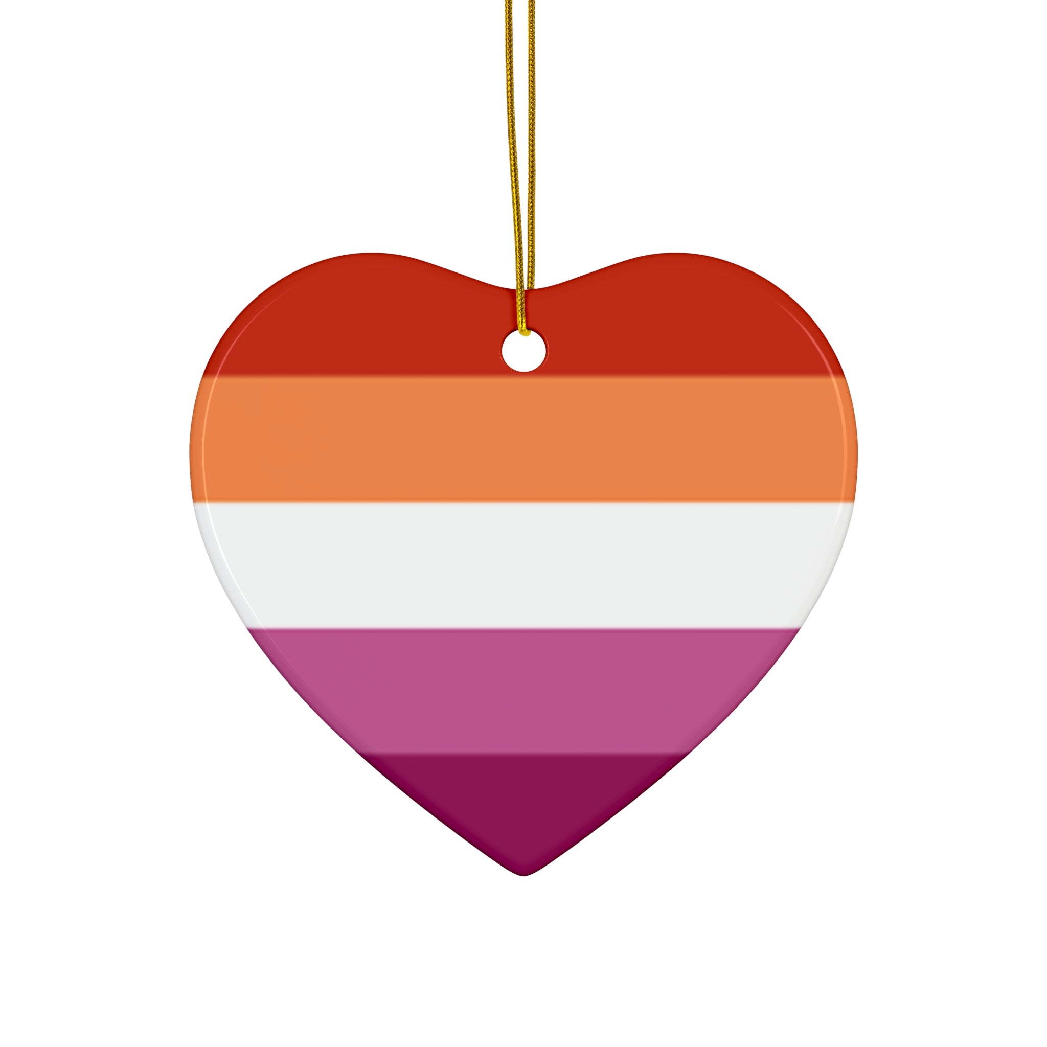 Lesbian Pride Ceramic Ornament - 4 Vibrant Shapes for Celebrations and Holidays