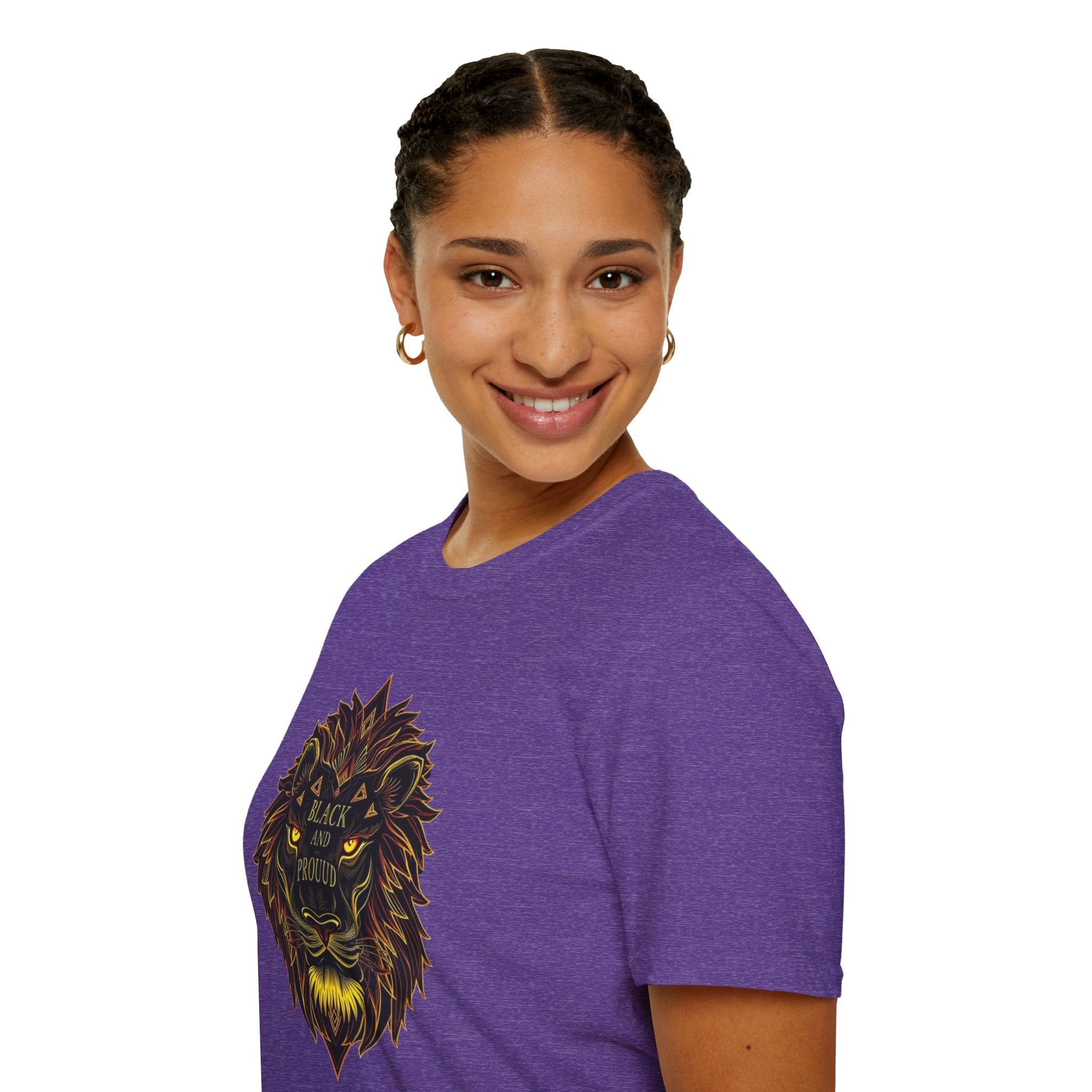 Black & Proud Lion Softstyle T-Shirt - Unisex Graphic Tee