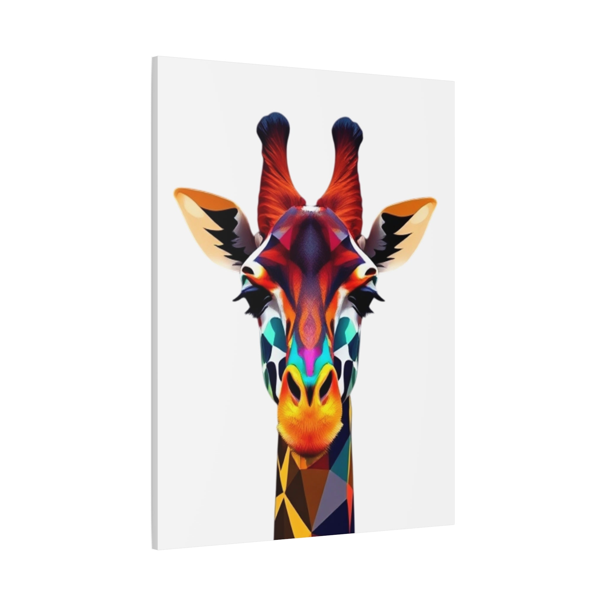Colorful Giraffe Canvas Art - Vibrant Stretched Wall Decor for Animal Lovers