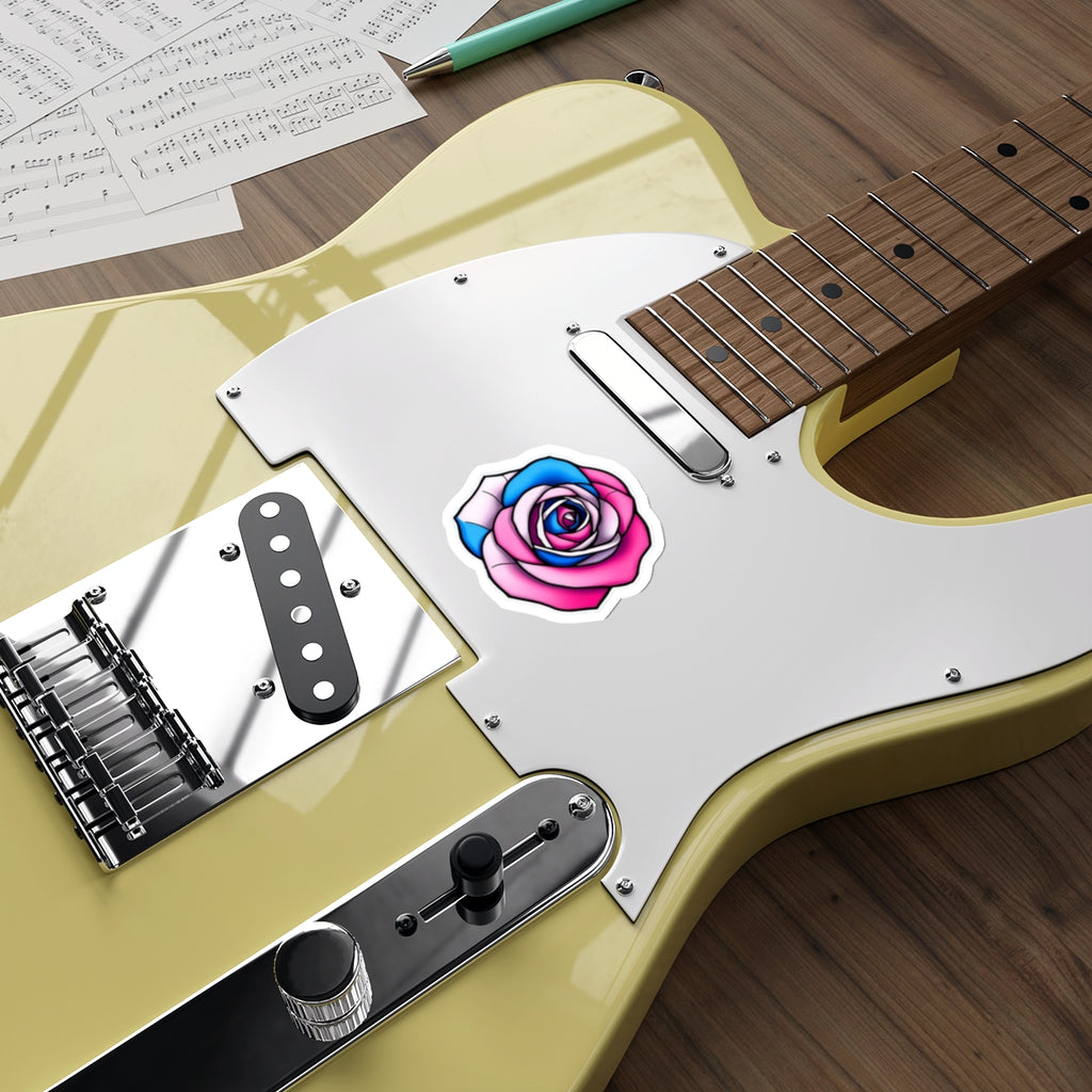 Die-Cut Stickers - Rose - Trans Colors Outlined