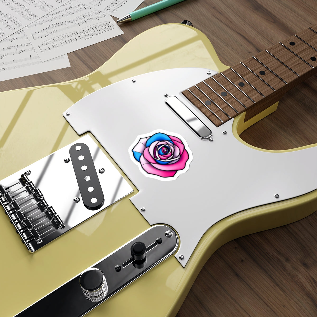 Die-Cut Stickers - Rose - Trans Colors Outlined