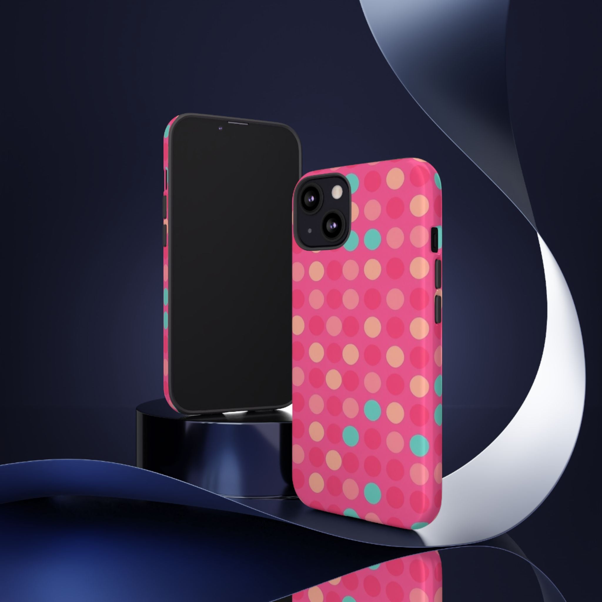 Android OR iPhone Protective Cases - Retro Polka Dots Pattern Tough Case
