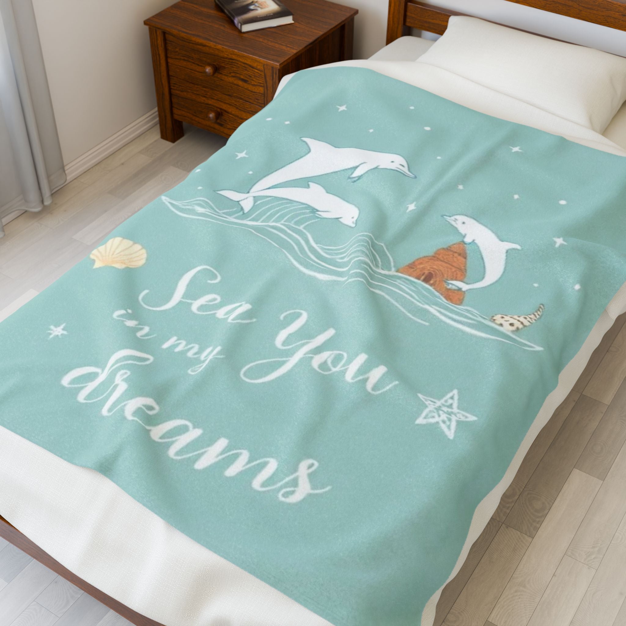 Sea You in my Dreams Velveteen Plush Blanket – For Comfort and Warmth