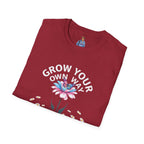 Grow Your Own Way Trans Pride Unisex T-Shirt - Floral Design for Garden Lovers