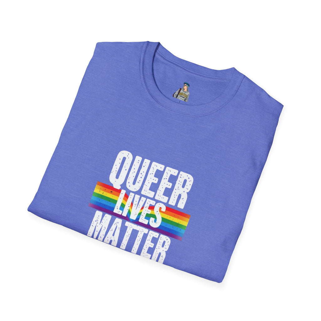 Queer Lives Matter Unisex Softstyle T-Shirt - Support LGBTQ+ Rights