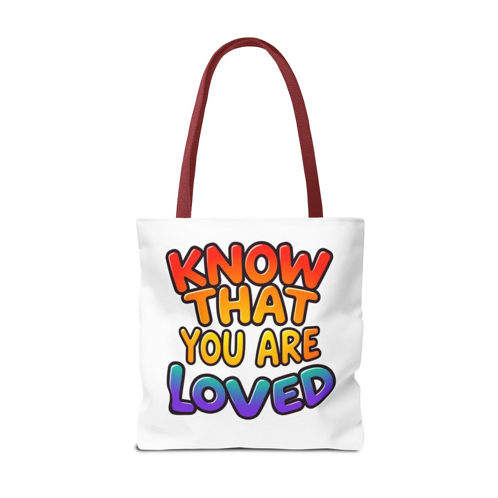Know That You Are Loved Text Design Tote Bag