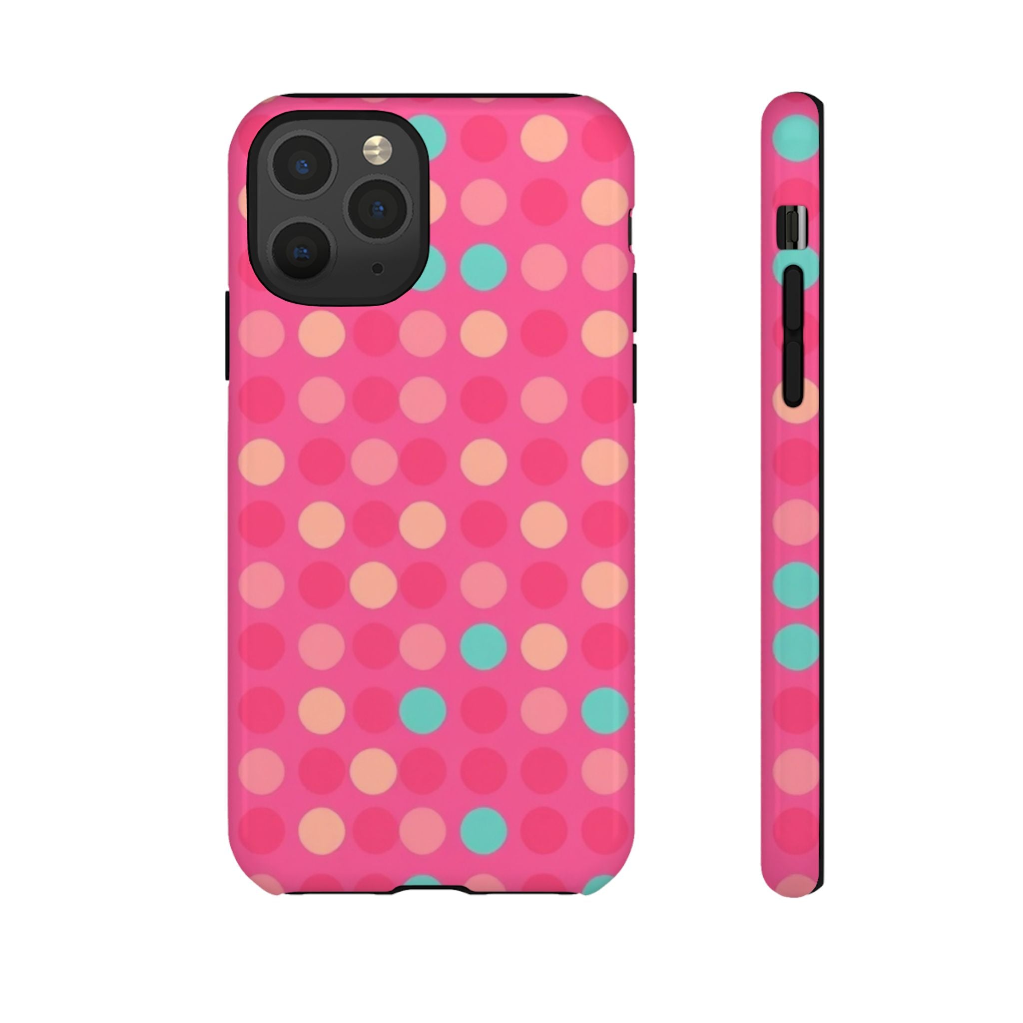 Android OR iPhone Protective Cases - Retro Polka Dots Pattern Tough Case