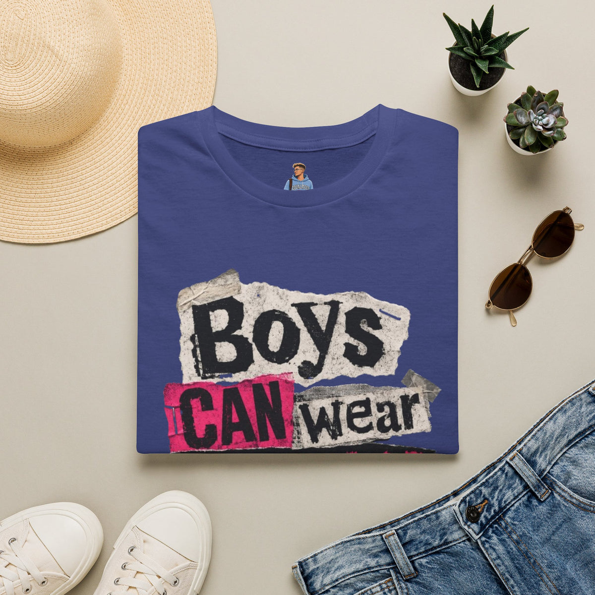 Boys Can Wear Pink T-Shirt — Bold Retro Feminist Graphic Tee